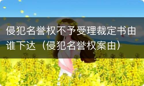 侵犯名誉权不予受理裁定书由谁下达（侵犯名誉权案由）