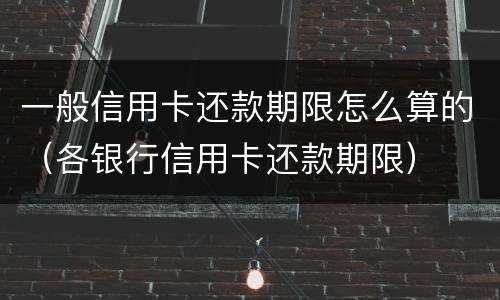 一般信用卡还款期限怎么算的（各银行信用卡还款期限）