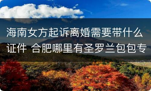 海南女方起诉离婚需要带什么证件 合肥哪里有圣罗兰包包专柜