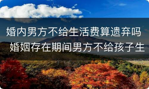 婚内男方不给生活费算遗弃吗 婚姻存在期间男方不给孩子生活费是遗弃罪吗