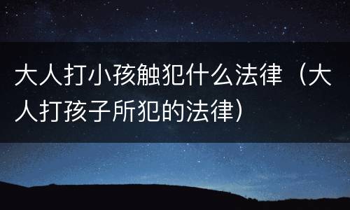 大人打小孩触犯什么法律（大人打孩子所犯的法律）