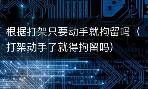 根据打架只要动手就拘留吗（打架动手了就得拘留吗）