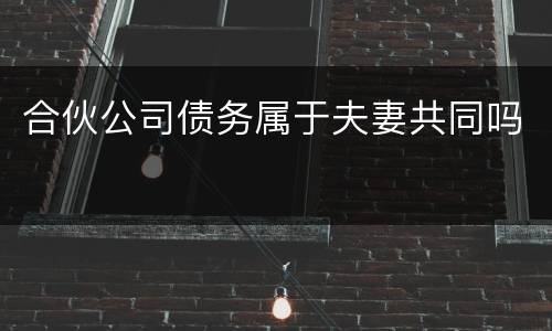 合伙公司债务属于夫妻共同吗