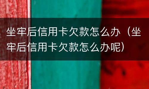 坐牢后信用卡欠款怎么办（坐牢后信用卡欠款怎么办呢）