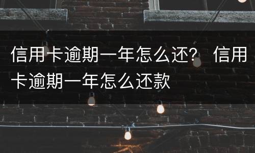 信用卡逾期一年怎么还？ 信用卡逾期一年怎么还款