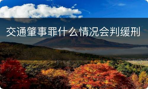 交通肇事罪什么情况会判缓刑