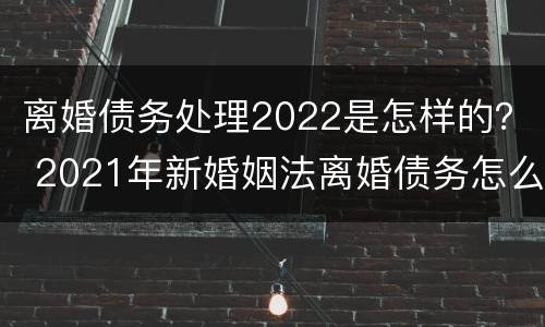 离婚债务处理2022是怎样的？ 2021年新婚姻法离婚债务怎么分