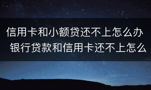 信用卡和小额贷还不上怎么办 银行贷款和信用卡还不上怎么办