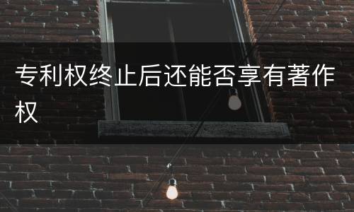 专利权终止后还能否享有著作权