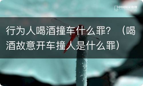 行为人喝酒撞车什么罪？（喝酒故意开车撞人是什么罪）