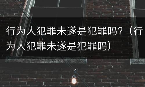 行为人犯罪未遂是犯罪吗?（行为人犯罪未遂是犯罪吗）
