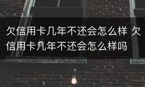 欠信用卡几年不还会怎么样 欠信用卡几年不还会怎么样吗