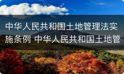 中华人民共和国土地管理法实施条例 中华人民共和国土地管理法实施条例第26条