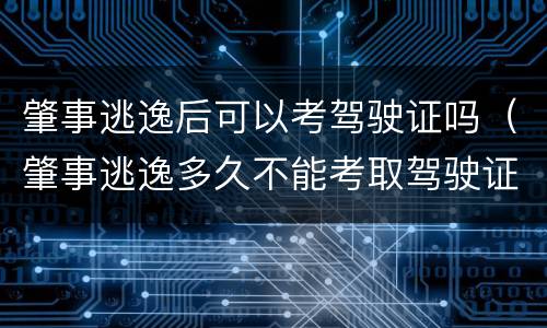 肇事逃逸后可以考驾驶证吗（肇事逃逸多久不能考取驾驶证）
