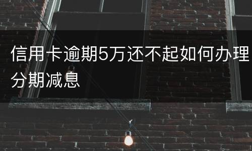信用卡逾期5万还不起如何办理分期减息