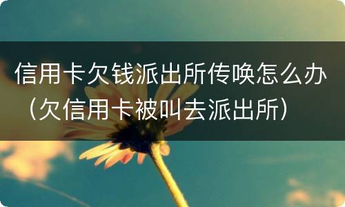 信用卡欠钱派出所传唤怎么办（欠信用卡被叫去派出所）