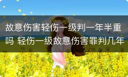 故意伤害轻伤一级判一年半重吗 轻伤一级故意伤害罪判几年