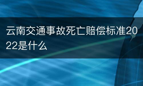 云南交通事故死亡赔偿标准2022是什么