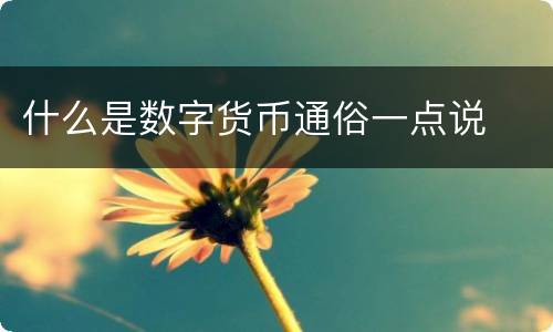 什么是数字货币通俗一点说