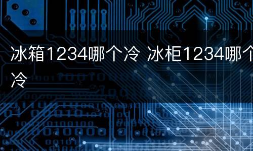 冰箱1234哪个冷 冰柜1234哪个冷