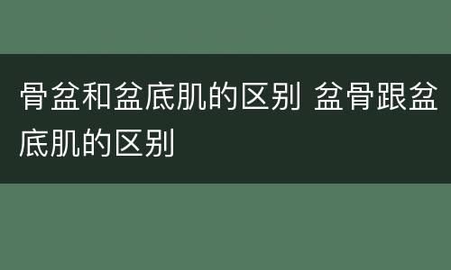 骨盆和盆底肌的区别 盆骨跟盆底肌的区别