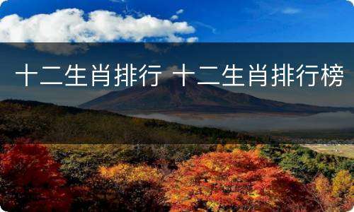 十二生肖排行 十二生肖排行榜