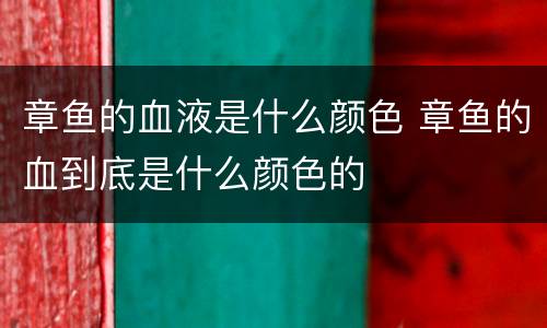 章鱼的血液是什么颜色 章鱼的血到底是什么颜色的