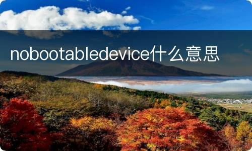 nobootabledevice什么意思