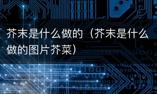 芥末是什么做的（芥末是什么做的图片芥菜）