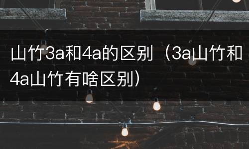 山竹3a和4a的区别（3a山竹和4a山竹有啥区别）