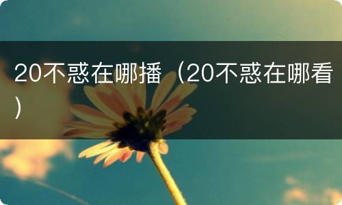 20不惑在哪播（20不惑在哪看）