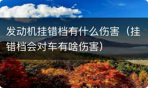 发动机挂错档有什么伤害（挂错档会对车有啥伤害）