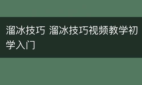 溜冰技巧 溜冰技巧视频教学初学入门