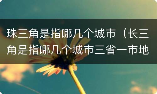 珠三角是指哪几个城市（长三角是指哪几个城市三省一市地图）