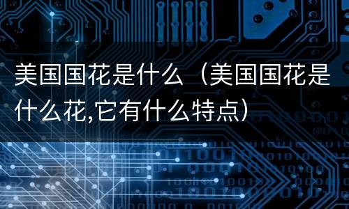 美国国花是什么（美国国花是什么花,它有什么特点）