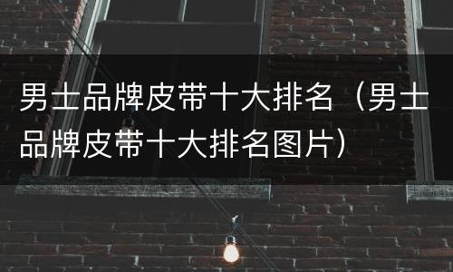 男士品牌皮带十大排名（男士品牌皮带十大排名图片）