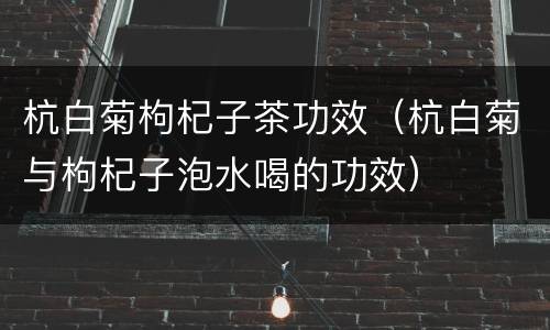 杭白菊枸杞子茶功效（杭白菊与枸杞子泡水喝的功效）