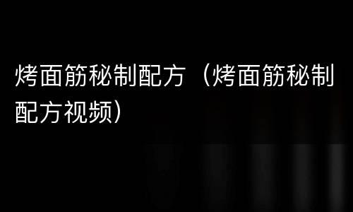 烤面筋秘制配方（烤面筋秘制配方视频）