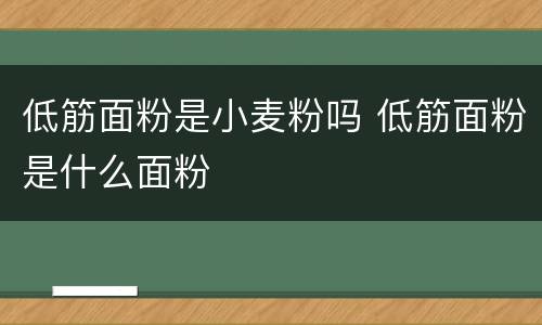 低筋面粉是小麦粉吗 低筋面粉是什么面粉