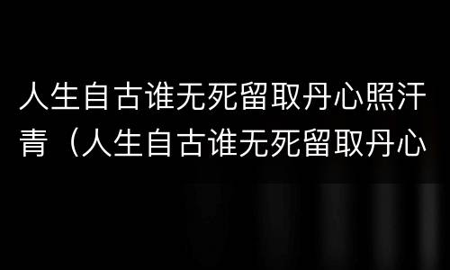 人生自古谁无死留取丹心照汗青（人生自古谁无死留取丹心照汗青哲理）