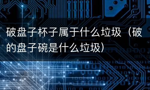 破盘子杯子属于什么垃圾（破的盘子碗是什么垃圾）