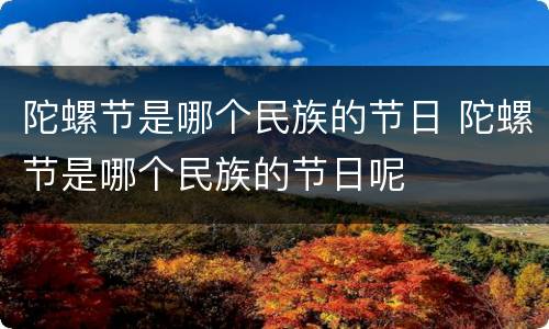 陀螺节是哪个民族的节日 陀螺节是哪个民族的节日呢