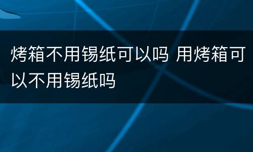 烤箱不用锡纸可以吗 用烤箱可以不用锡纸吗