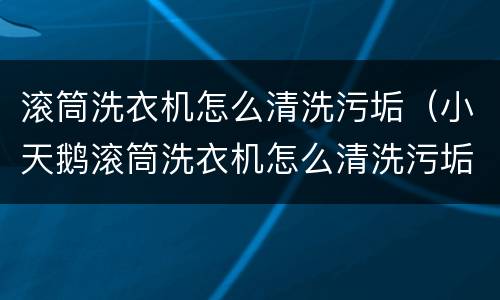 滚筒洗衣机怎么清洗污垢（小天鹅滚筒洗衣机怎么清洗污垢）