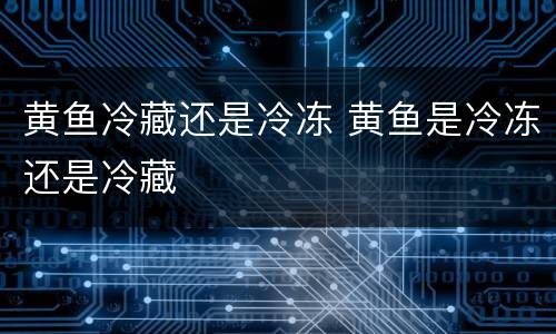 黄鱼冷藏还是冷冻 黄鱼是冷冻还是冷藏