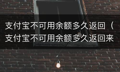 支付宝不可用余额多久返回（支付宝不可用余额多久返回来）
