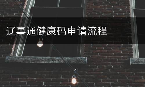 辽事通健康码申请流程