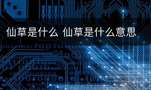 仙草是什么 仙草是什么意思