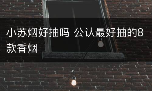 小苏烟好抽吗 公认最好抽的8款香烟