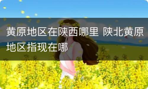 黄原地区在陕西哪里 陕北黄原地区指现在哪